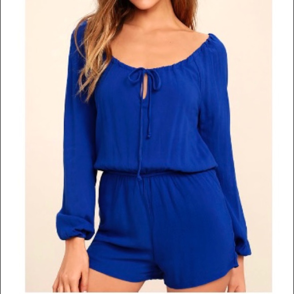 Royal blue long sleeve romper